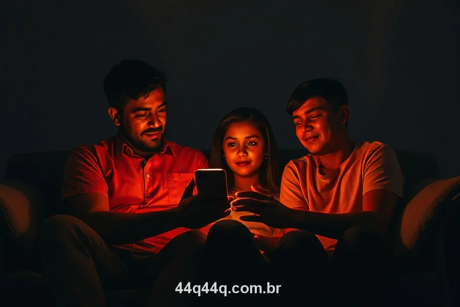 Família brasileira compartilhando o 44Q em casa